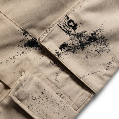 Reese Cooper Bottoms STAMP PRINT COTTON CANVAS CARGO TROUSER