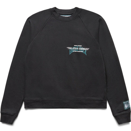 Reese Cooper TWO STEPS FORWARD CREWNECK SWEATSHIRT BLACK