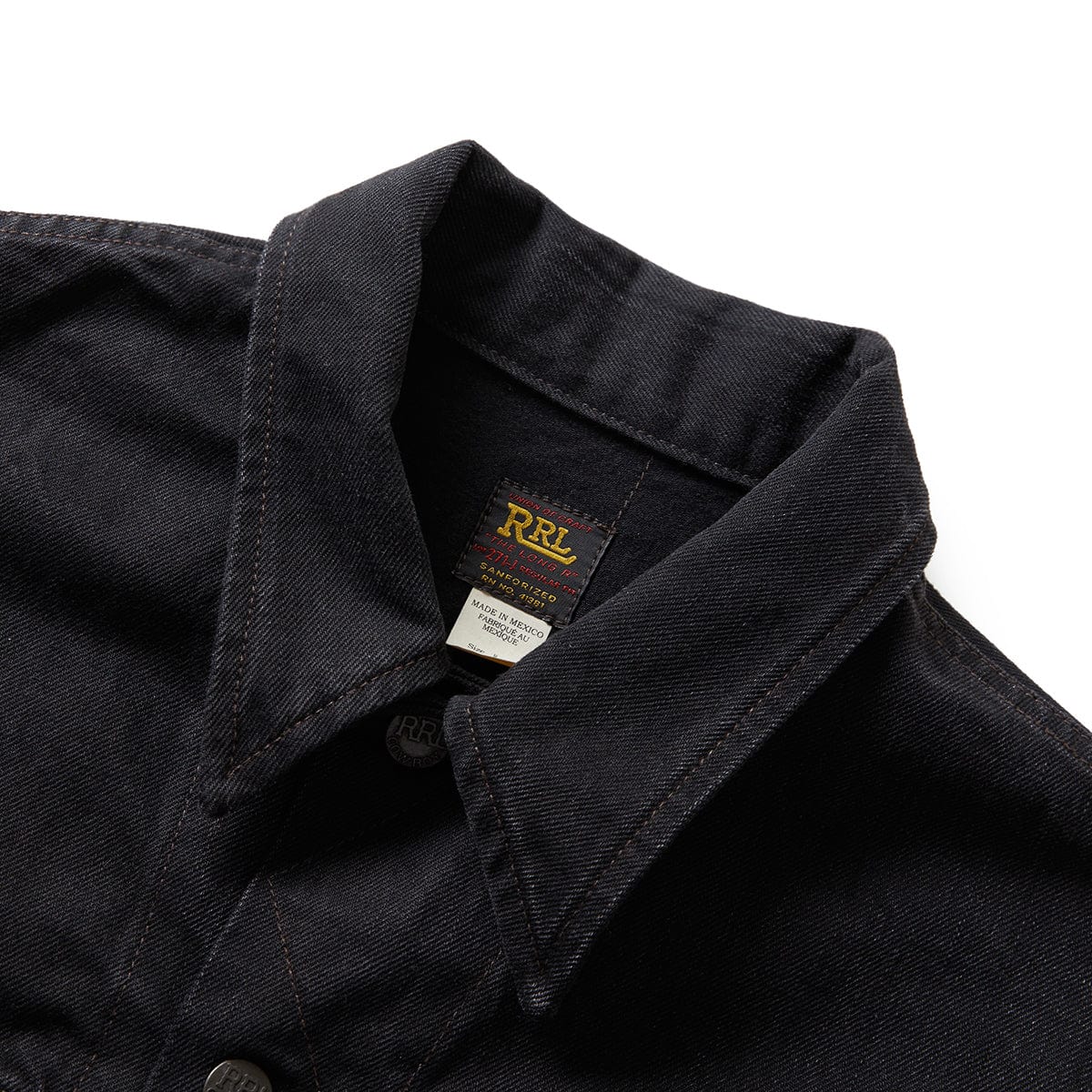 RRL BLACKWASHED DENIM JACKET BLACK