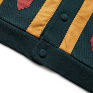 FAUX SUEDE SUEDE RASTA KNIT CARDIGAN DARK GREEN | Bodega