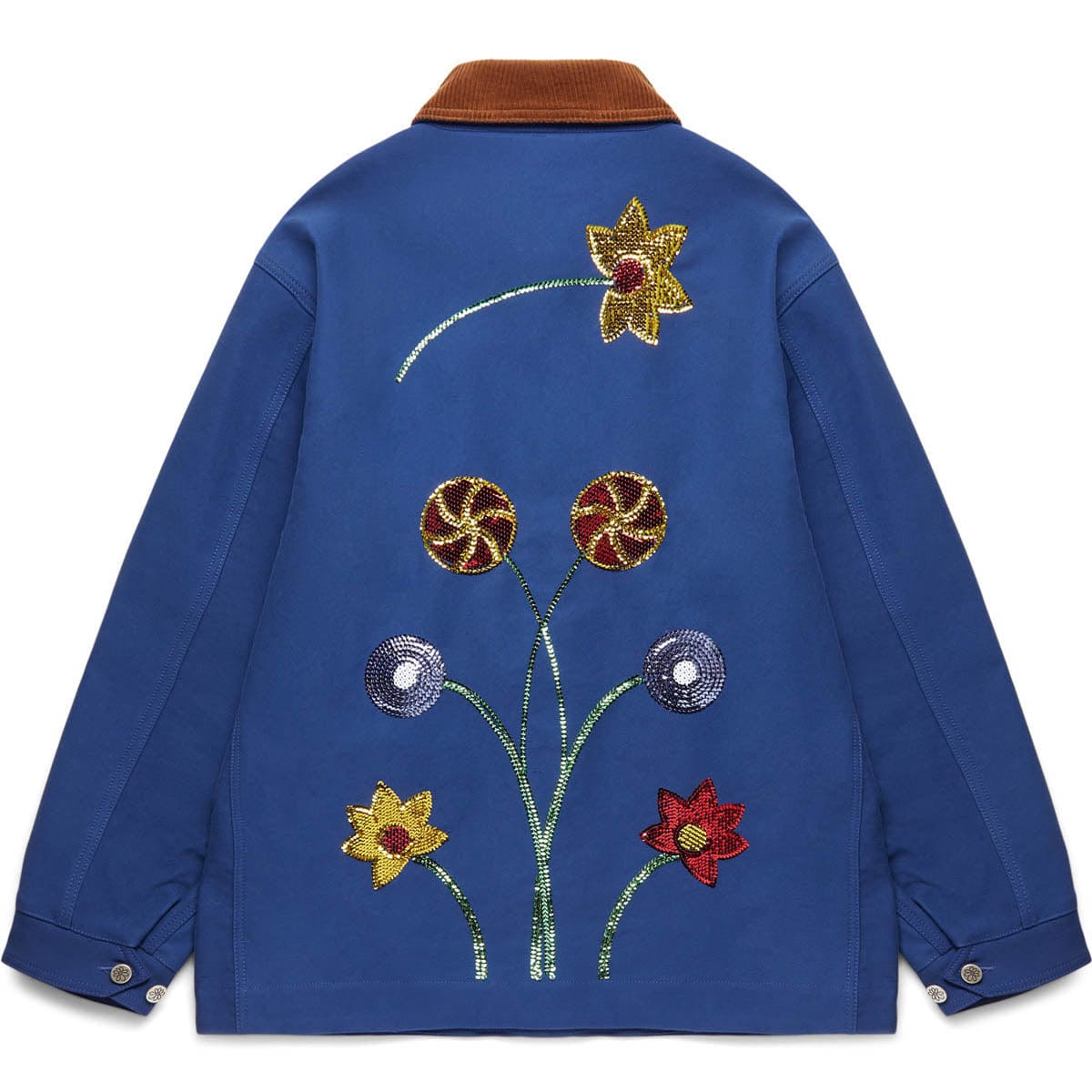 Blue Embroidered Chore Coat