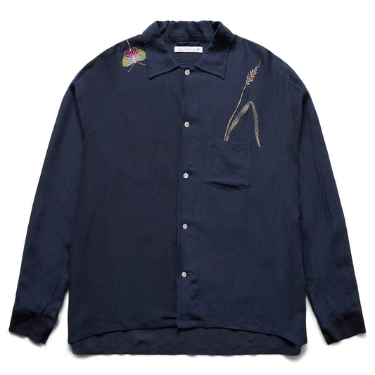 Sky High Farm Workwear STRAWBERRY EMBROIDERED WOVEN SHIRT NAVY