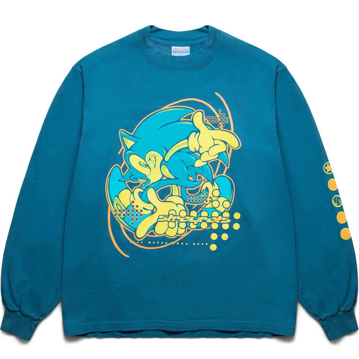 Stray Rats X SONIC THE HEDGEHOG NO REGRETS LONG SLEEVE TEE Teal