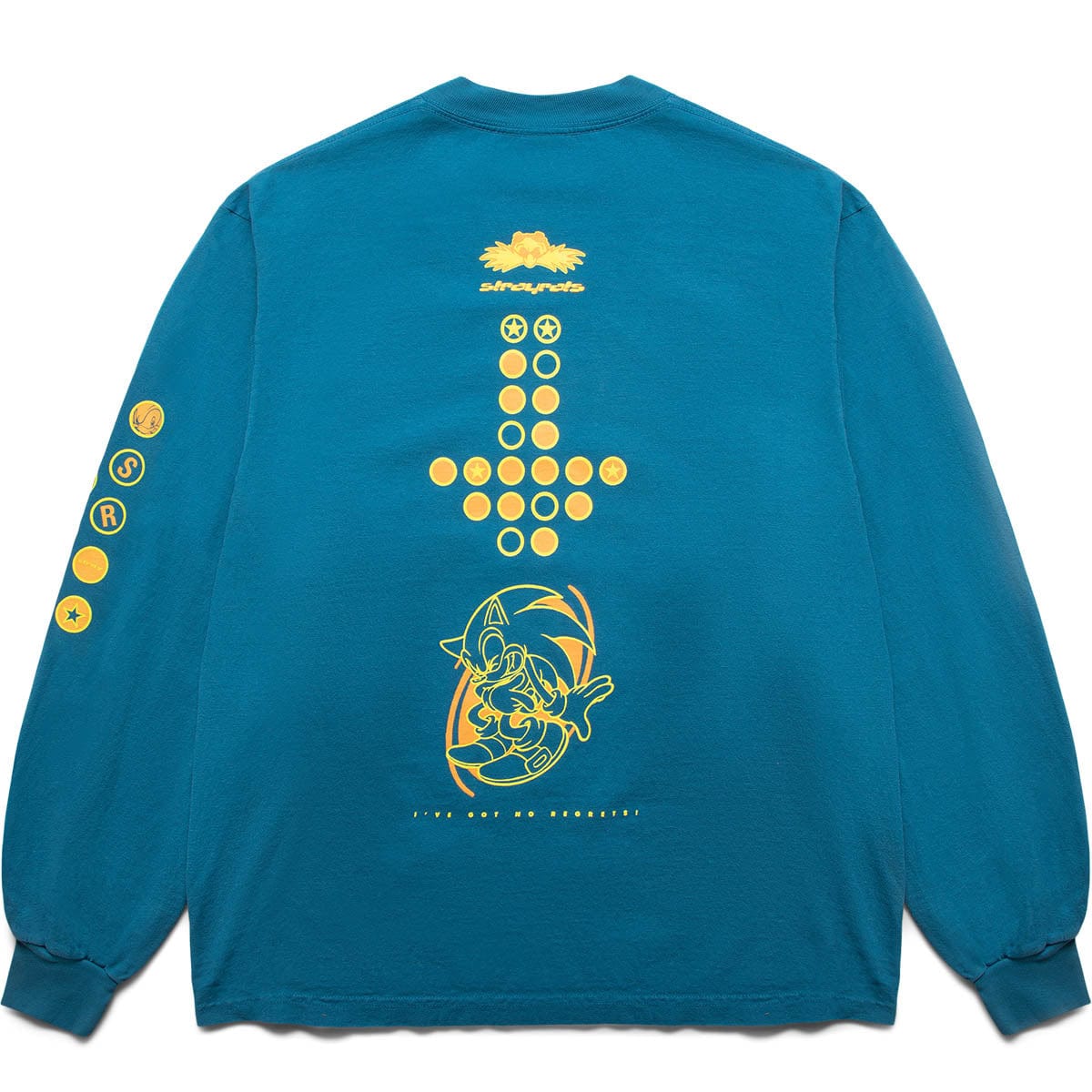 Stray Rats X SONIC THE HEDGEHOG NO REGRETS LONG SLEEVE TEE Teal