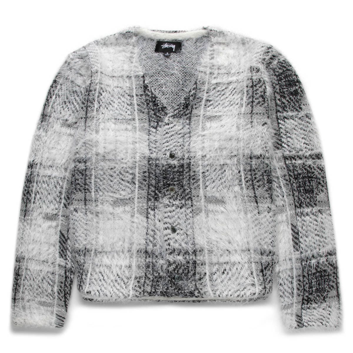 HAIRY PLAID CARDIGAN WHITE | GmarShops