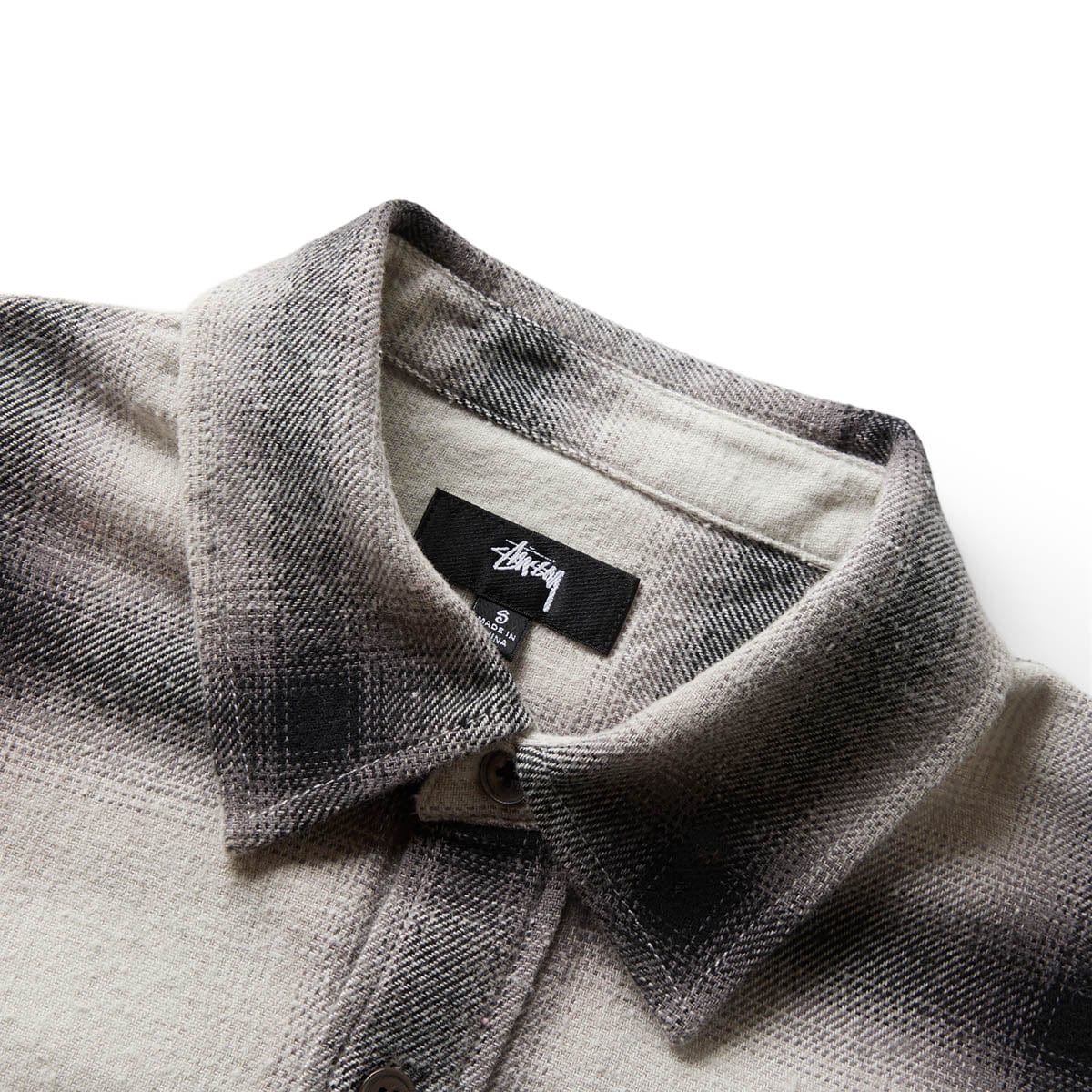 STUSSY HELLSHIRE PLAID SHIRT Grey