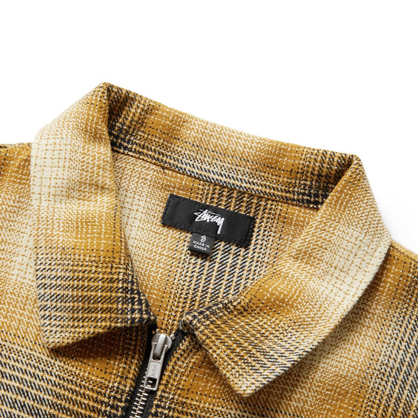 JACK SHADOW PLAID ZIP SHIRT MUSTARD | Bodega