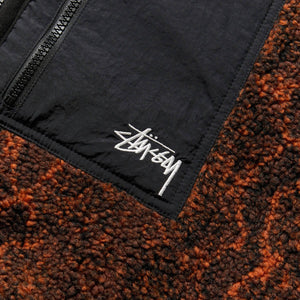 SNAKE JACQUARD SHERPA JACKET BROWN | Bodega