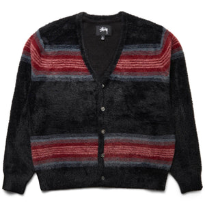 STRIPE SHAGGY CARDIGAN BLACK | Bodega