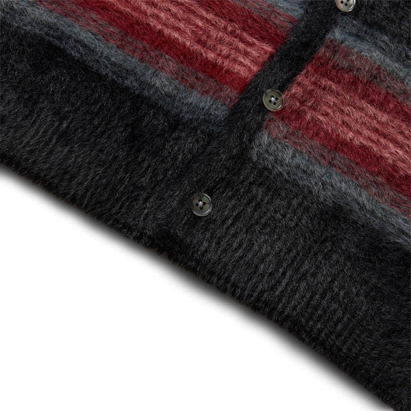 STRIPE SHAGGY CARDIGAN BLACK | Bodega