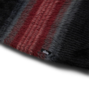 STRIPE SHAGGY CARDIGAN BLACK | Bodega