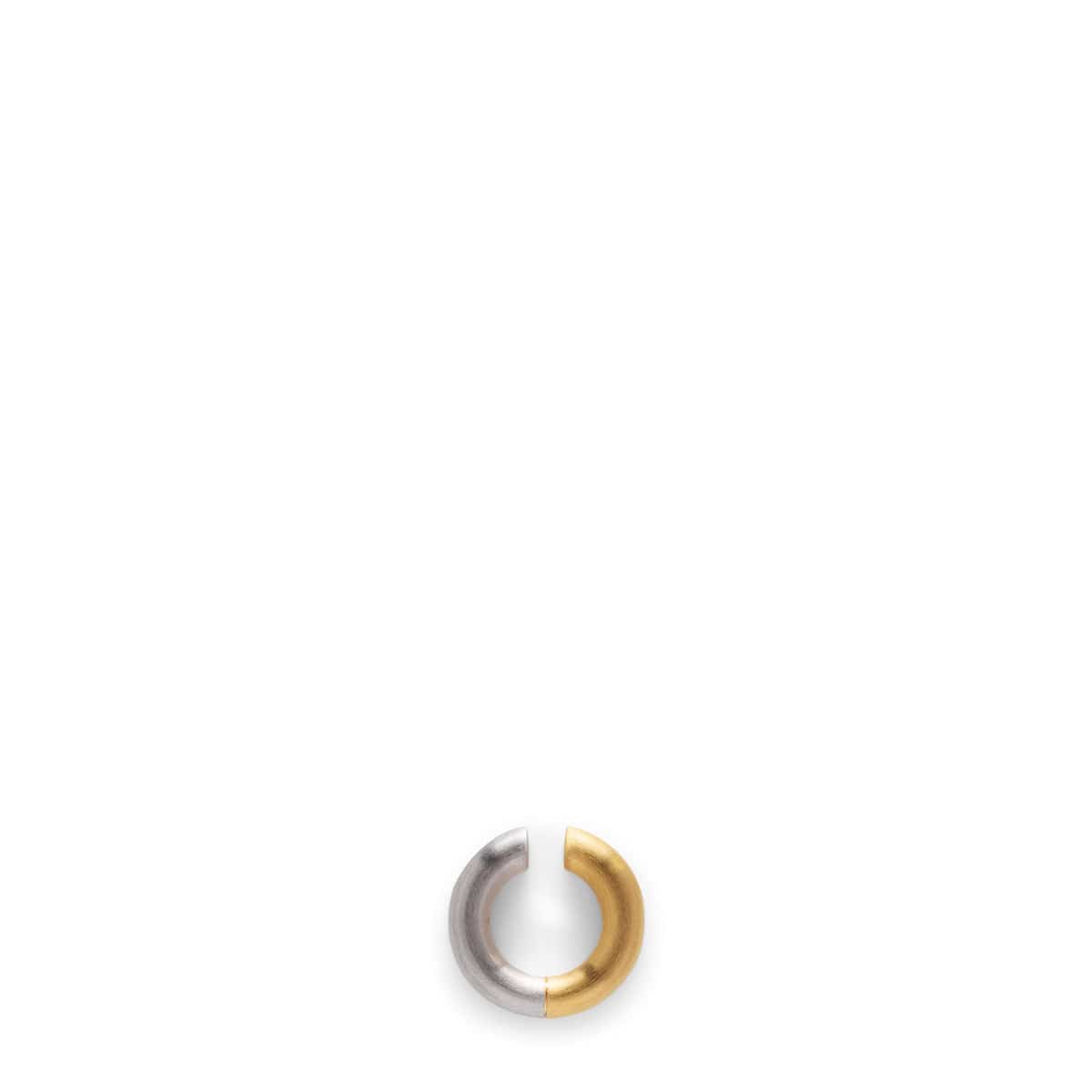 CHUNKY EAR CUFF SATIN DUO M 925 STERLING SILVER/9K GOLD | Bodega