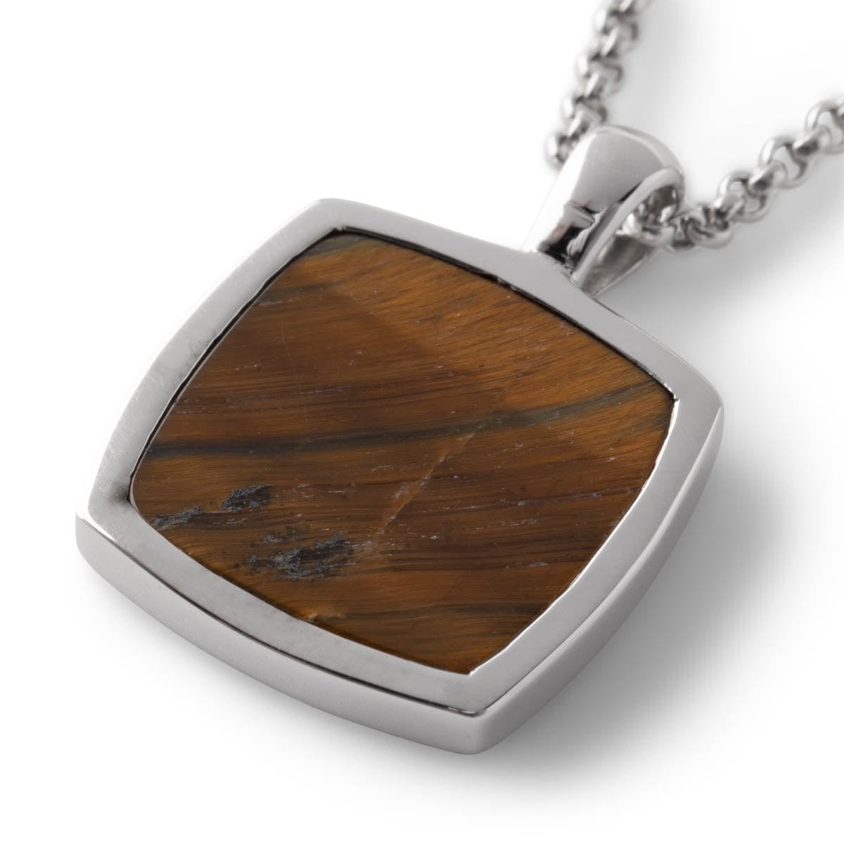 CUSHION PENDANT TIGER EYE 925 STERLING SILVER | Bodega