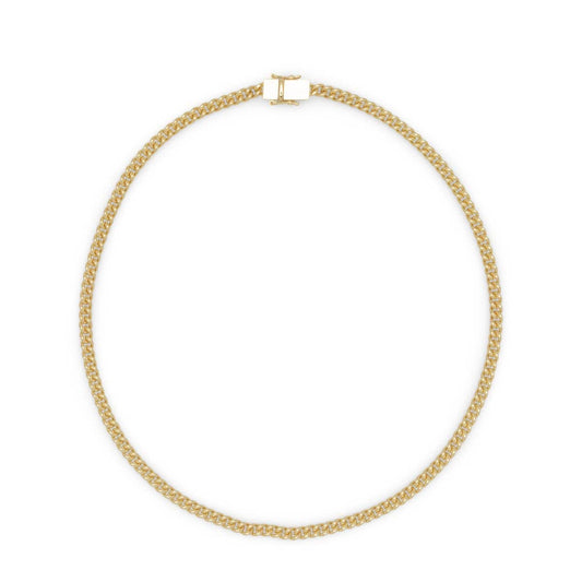 Tom Wood Jewelry 925 STERLING SILVER/9K GOLD / 17 IN. ROUNDED CURB CHAIN THIN