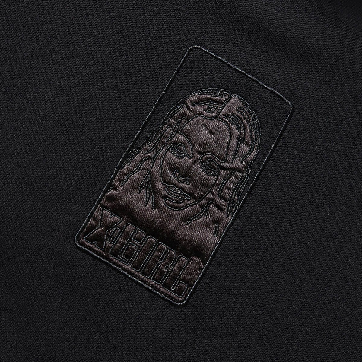 SATIN PATCH SWEAT HOODIE BLACK | Bodega