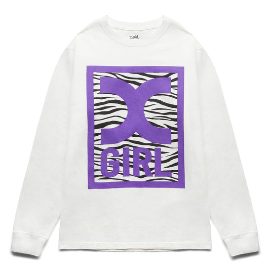 X-Girl Womens TIGER BOX LOGO LONG SLEEVE TEE