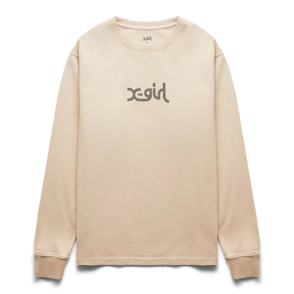X-Girl Womens WASHED FACE LOGO L/S TEE