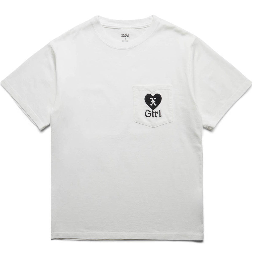 X-Girl T-Shirts HEART EMBROIDERY POCKET S/S TEE